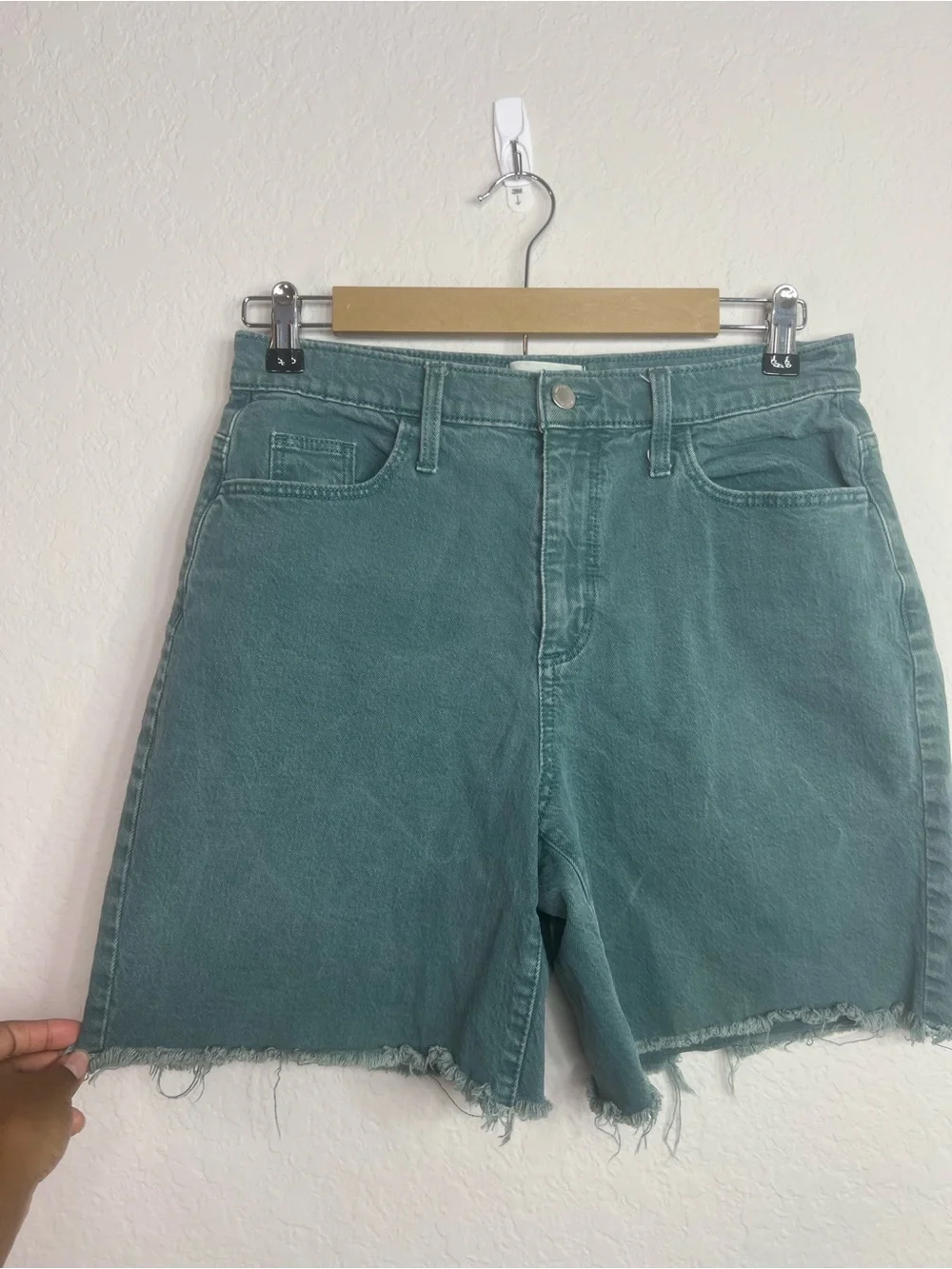 Coastal Granddaughter Vintage Bermuda Denim Shorts Raw Hem Granola Girl Gorpcore